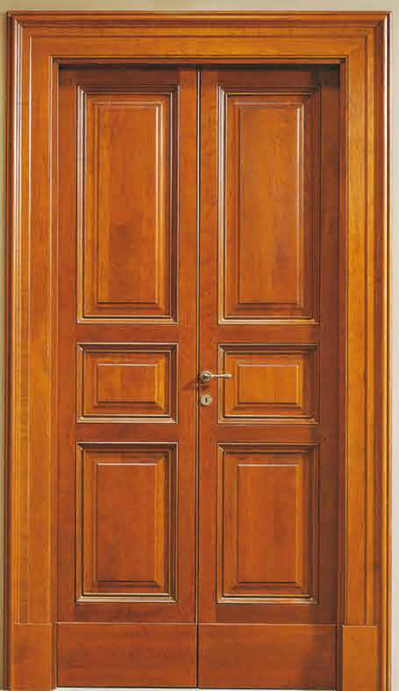 Solid wood interior door, Rialto model in fawn-stained tulipwood
